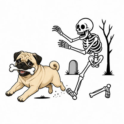 Comfort Colors 50+ Dog Breeds Halloween Skeleton Tee