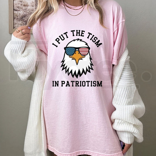 Put The Tism In Patriotism Athletic Eagle T-Shirt – Funny Summer Streetwear Tee - Hiyatee