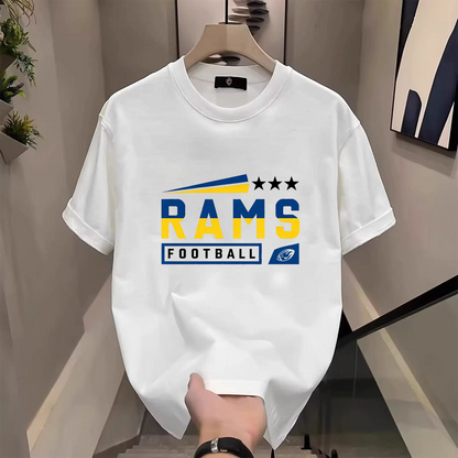 Men's Three Star Football Graphic T-Shirt – Sport Fan Game Day Crewneck Tee