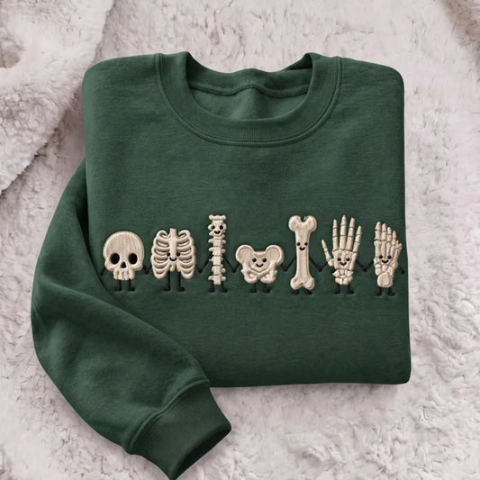 Radiology Tech Skeleton Embroidered Sweatshirt – Cute X-Ray Tech Crewneck & Rad Tech Gift - Hiyatee