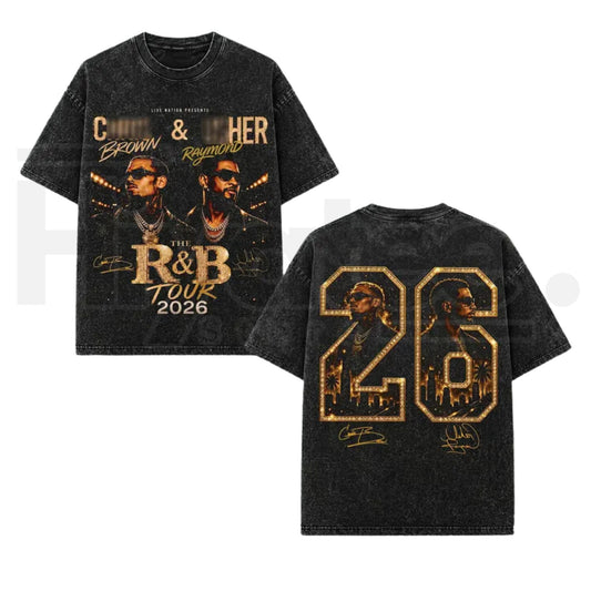 Raymond & Brown The R&B Tour 2026 V36 Vintage Acid Wash Graphic Apparel - Hiyatee