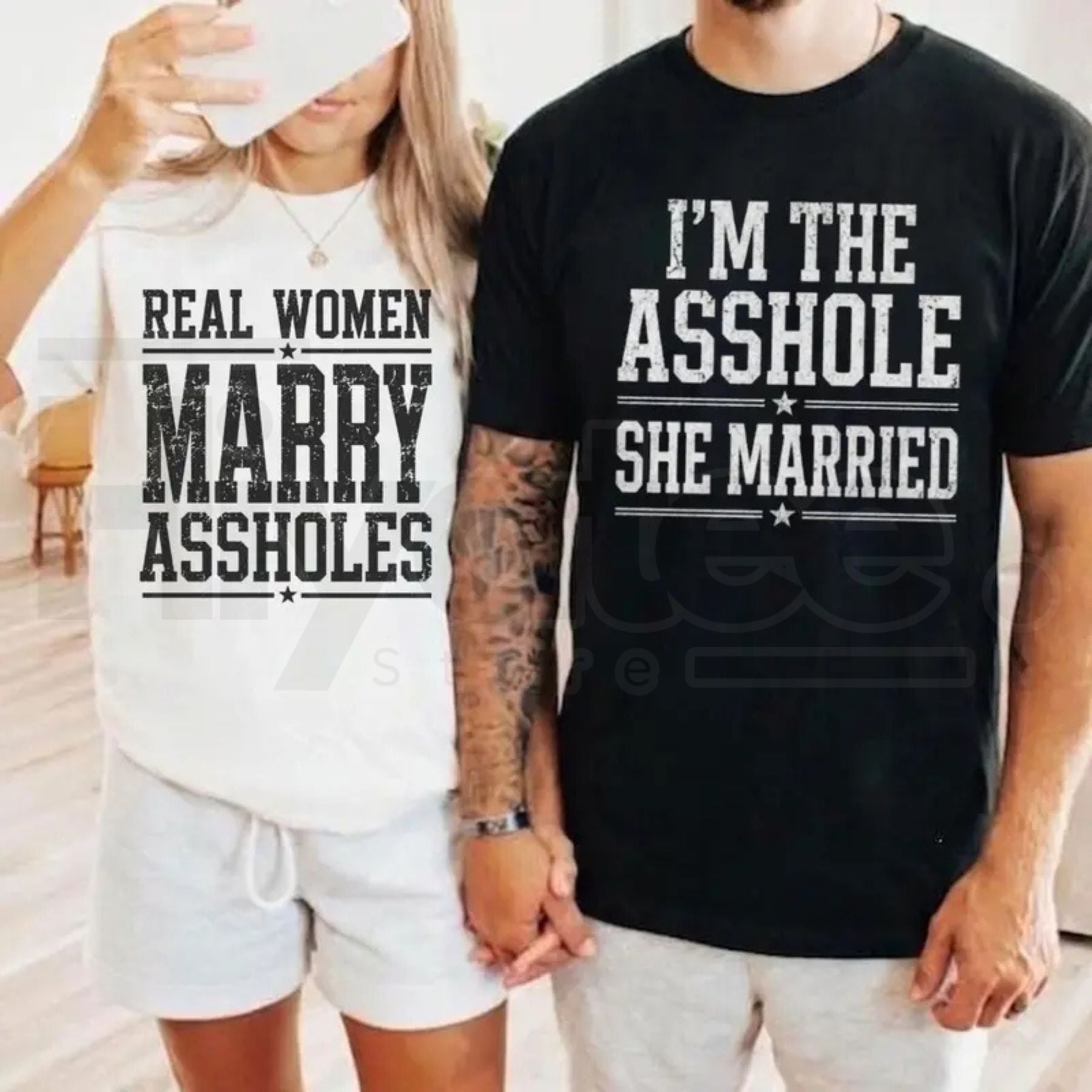 Real Women Marry Shirt & She Married Me Tee – Couples Matching T-Shirt - Hiyatee