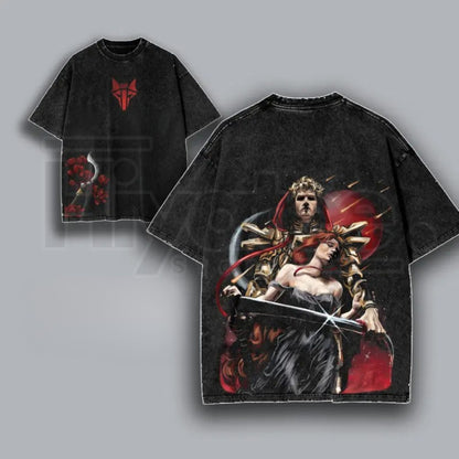 Reaper of Mars Vintage Washed T-Shirt – Dystopian Sci-Fi Oversized Cotton Graphic Tee - Hiyatee