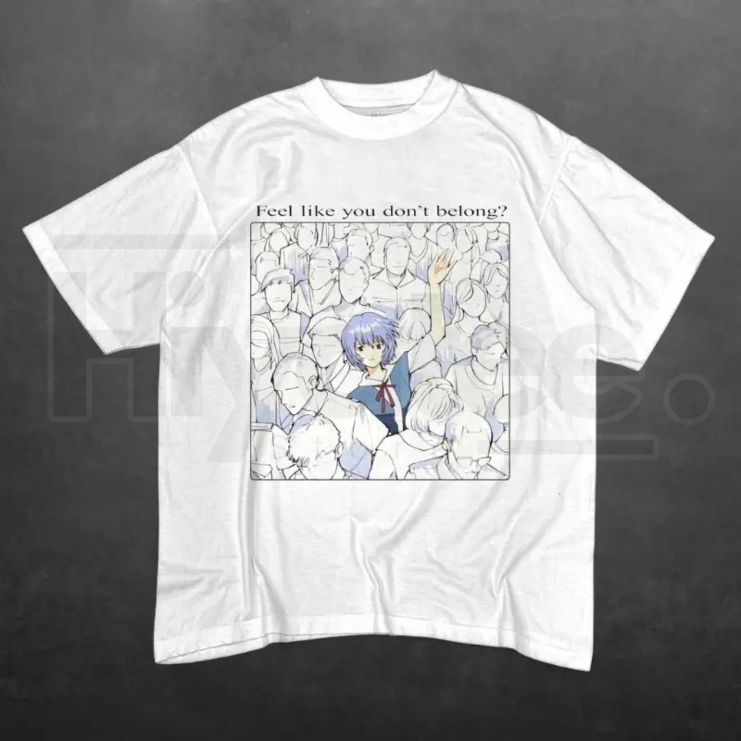 Rei Ayanami Feel Like You Don't Belong Anime T-Shirt – Sad Aesthetic Evangelion Tee - Hiyatee