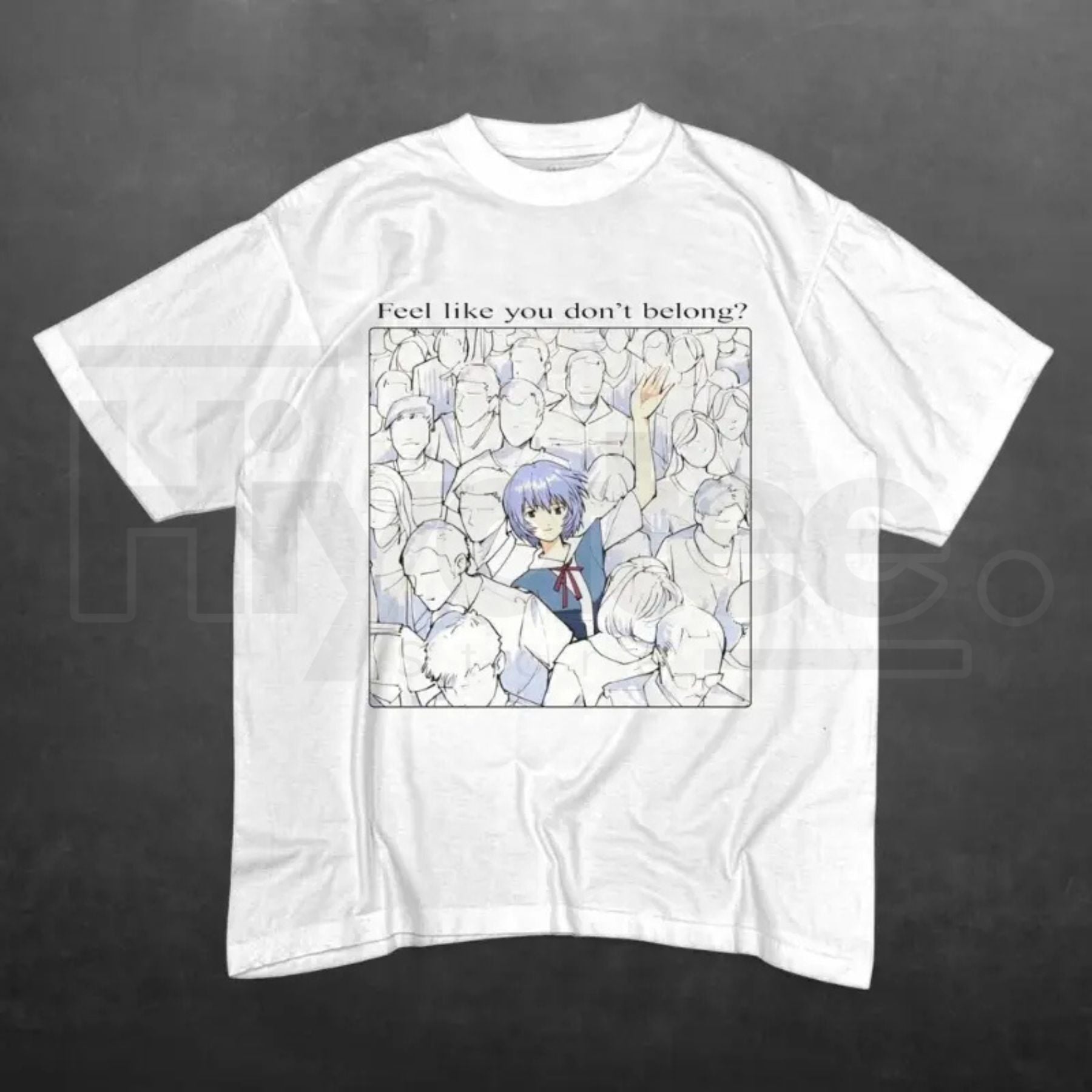 Rei Ayanami Feel Like You Don't Belong Anime T-Shirt – Sad Aesthetic Evangelion Tee - Hiyatee