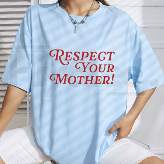 Respect Your Mother Boxy T-Shirt – Retro Y2K Cute Sassy Graphic Tee - Hiyatee