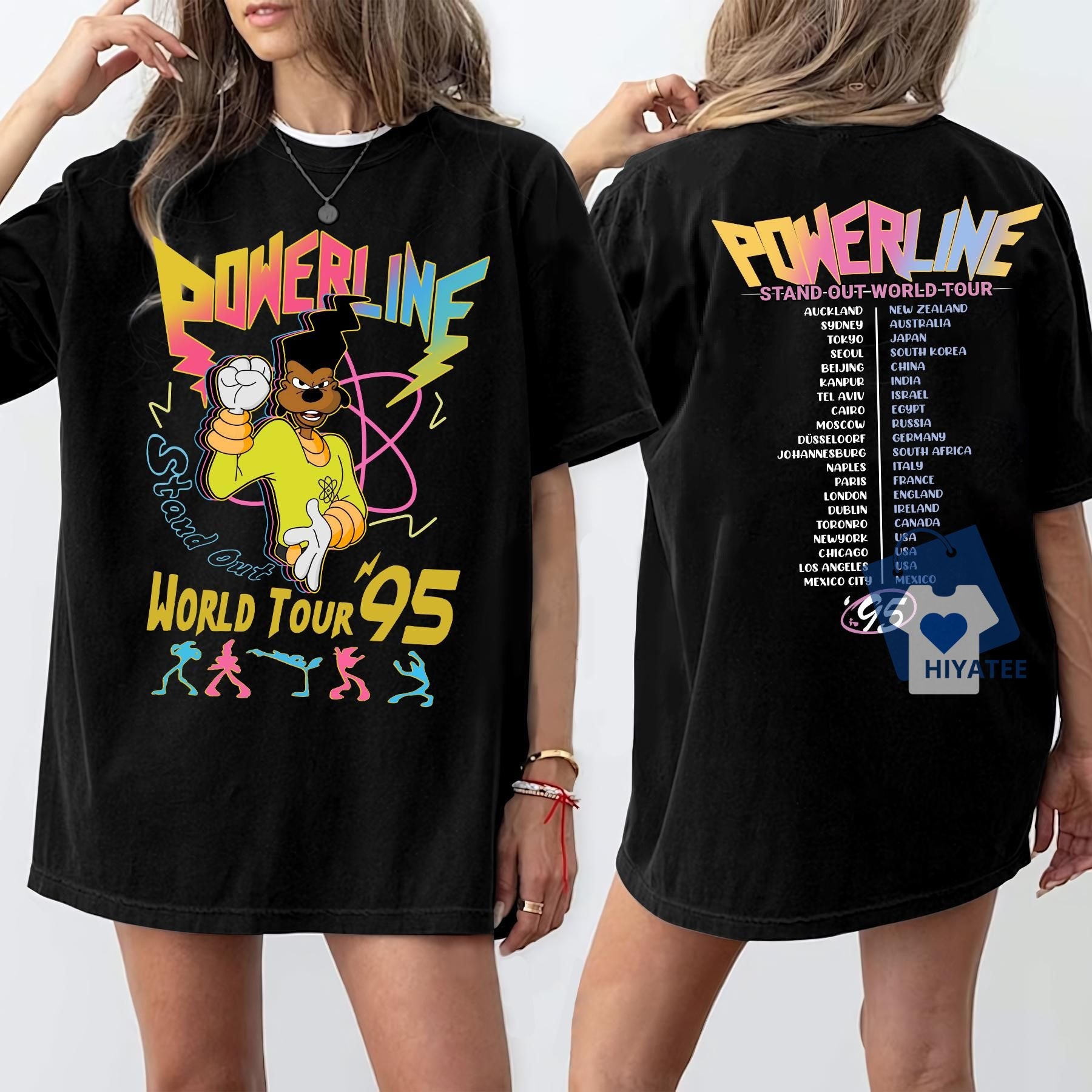 Retro A Goofy Movie Powerline World Tour ‘95 Shirt – Vintage Disney Concert Tee-Hiyatee