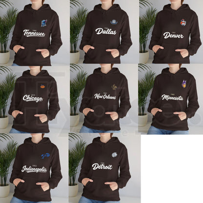Retro City Football Hoodie – Vintage Hometown Sports Graphic Pullover - Hiyatee