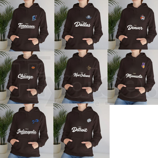 Retro City Football Hoodie – Vintage Hometown Sports Graphic Pullover - Hiyatee