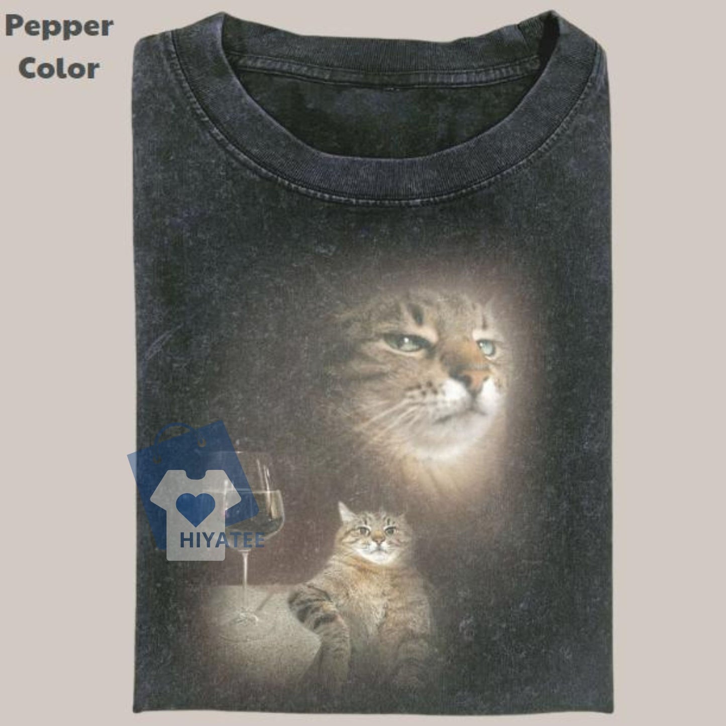 Retro Funny Cat T-Shirt – Vintage Meme Tee for Cringe-Loving Cat Fans-Hiyatee