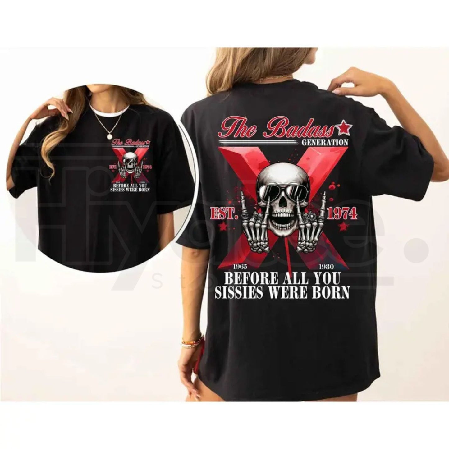 Retro Gen X Custom Year T-Shirt – The Badass Generation Funny Birthday Gift - Hiyatee