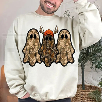 Retro Ghost Hunting Halloween Sweatshirt - Hiyatee