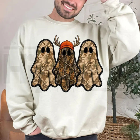 Retro Ghost Hunting Halloween Sweatshirt - Hiyatee
