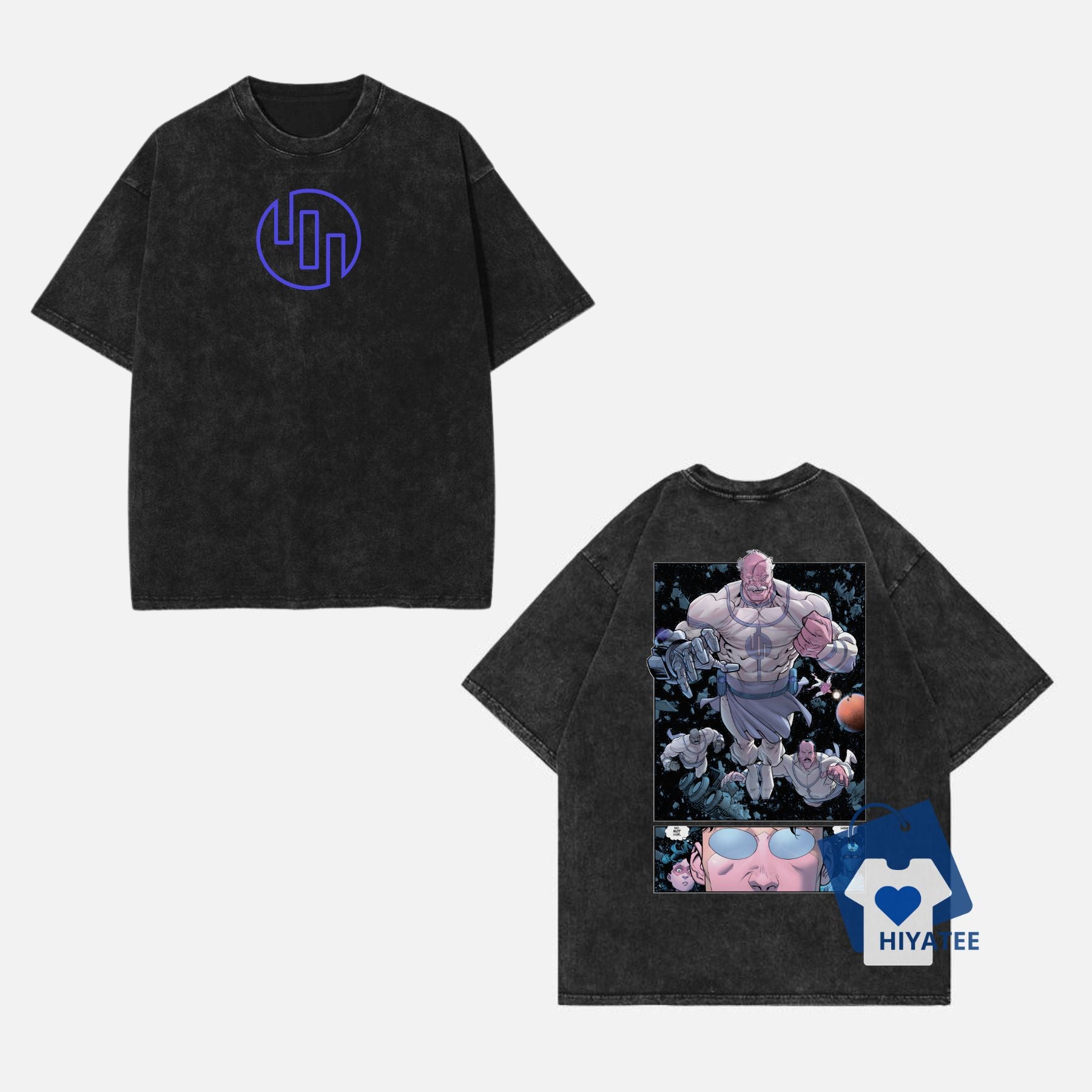 Retro Invincible Viltrumite Graphic Tee – Mark Grayson & Omn1 Man Oversized Streetwear-Hiyatee