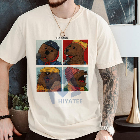 Retro Jug Band Animal Quartet T-Shirt – Vintage Funny Music Lover Tee - Hiyatee