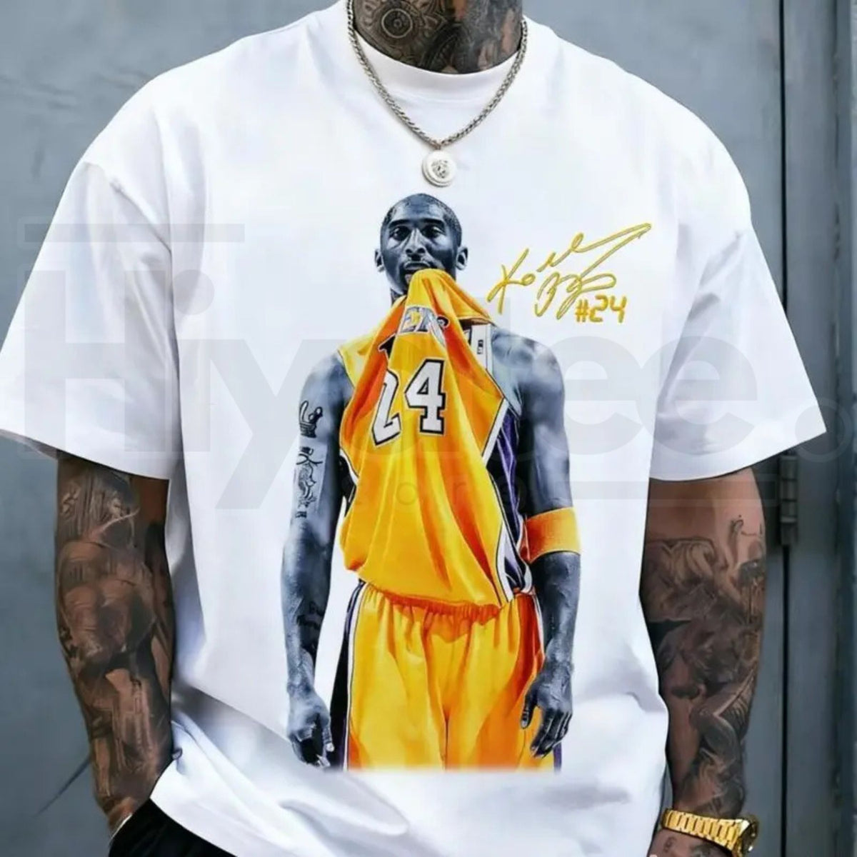 Retro Kobe Bite Graphic T-Shirt – Legend Signature Streetwear Cotton Tee - Hiyatee