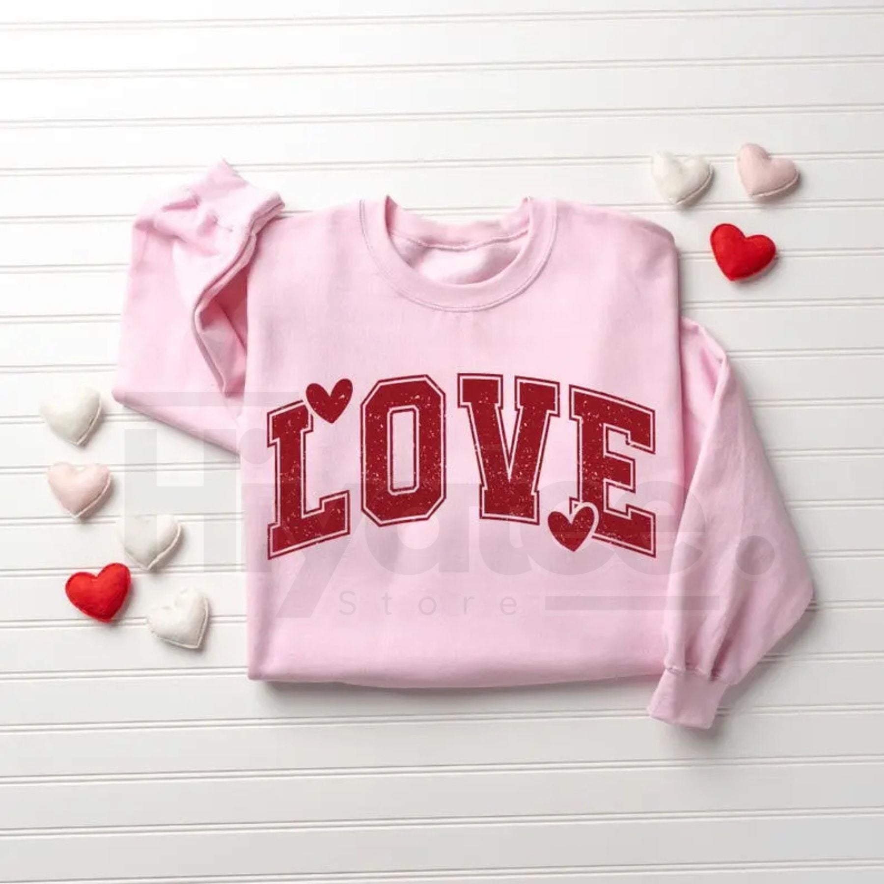 Retro Love Valentines Heart Sweatshirt: Cute Vintage Teacher Valentine Crewneck - Hiyatee
