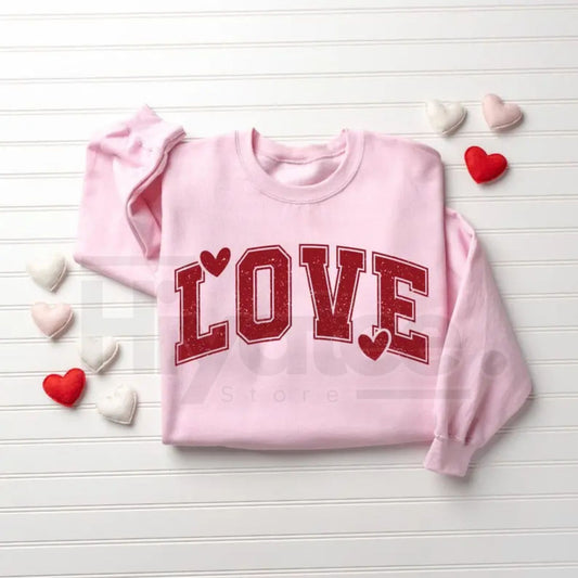 Retro Love Valentines Heart Sweatshirt: Cute Vintage Teacher Valentine Crewneck - Hiyatee