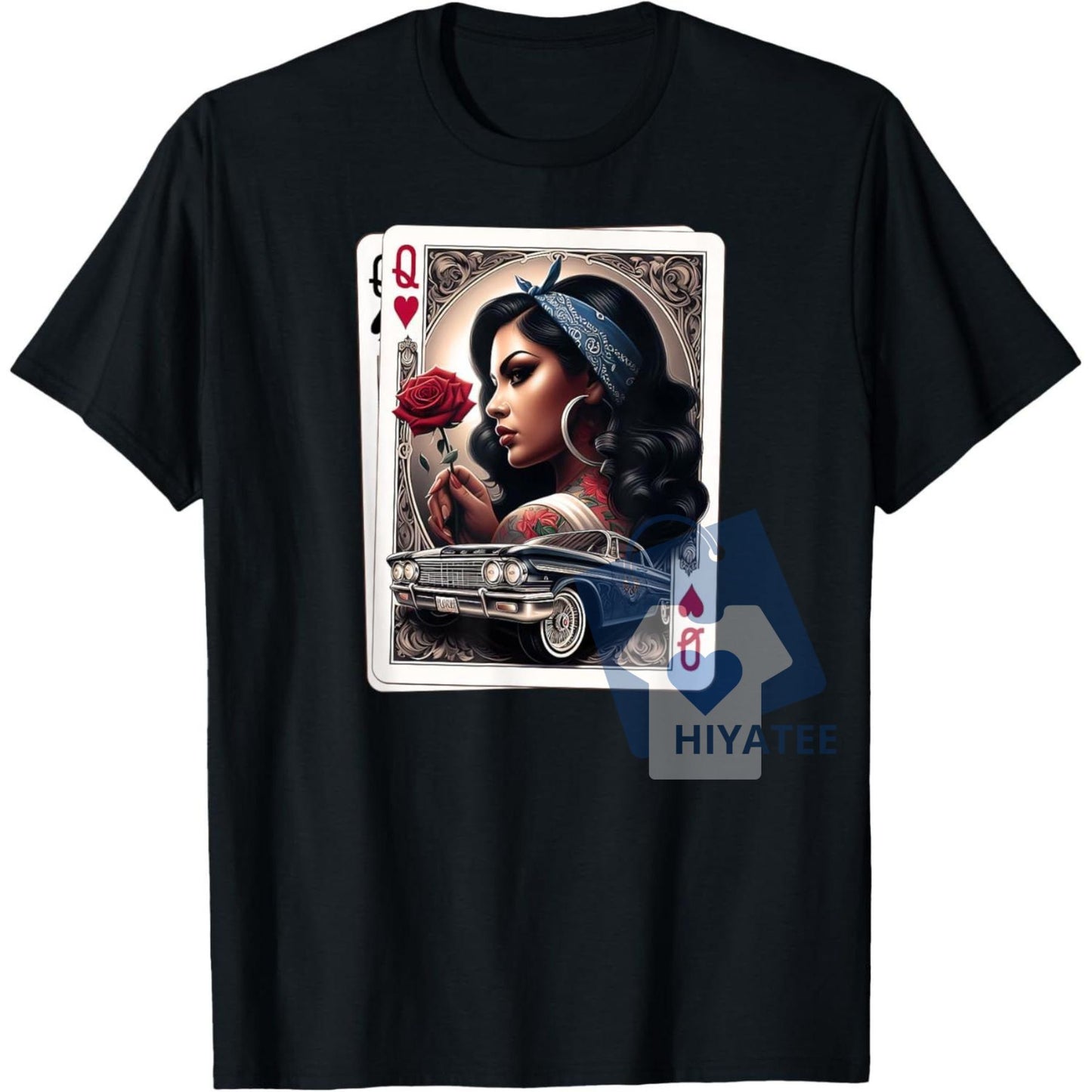 Retro Lowrider Chicano Art T-Shirt – Chicana/Chicano Cotton Tee-Hiyatee