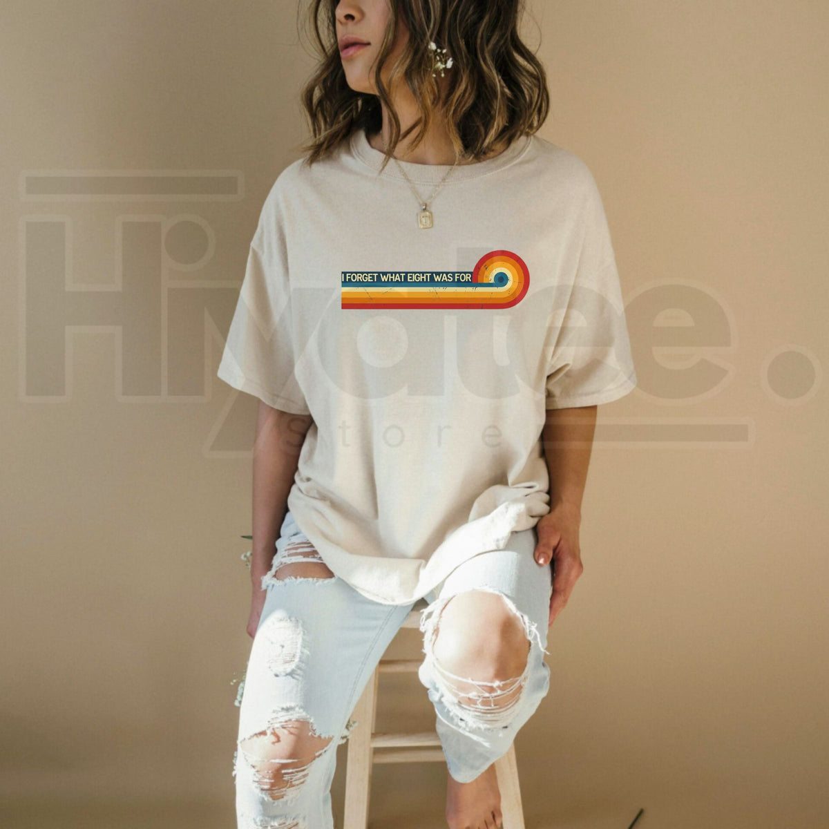 Retro Stripes Funny Saying I Forget What Eight Was For T-Shirt – 80s Vintage Music Lyric Quote Graphic Tee - Hiyatee