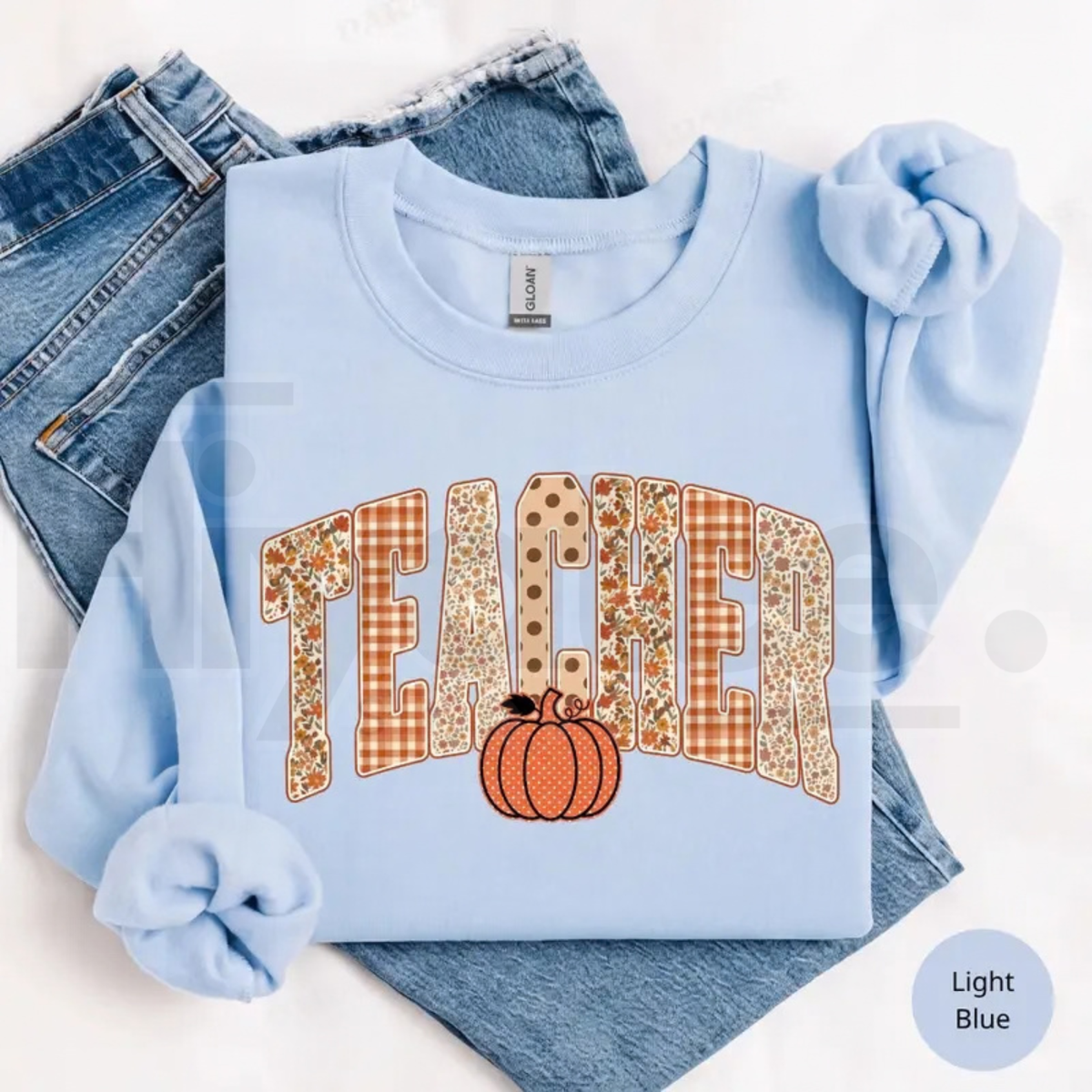 Retro Teacher Pumpkin Sweatshirt – Vintage Autumn Fall Educator Crewneck, Cute Halloween Teacher Sweater - Hiyatee