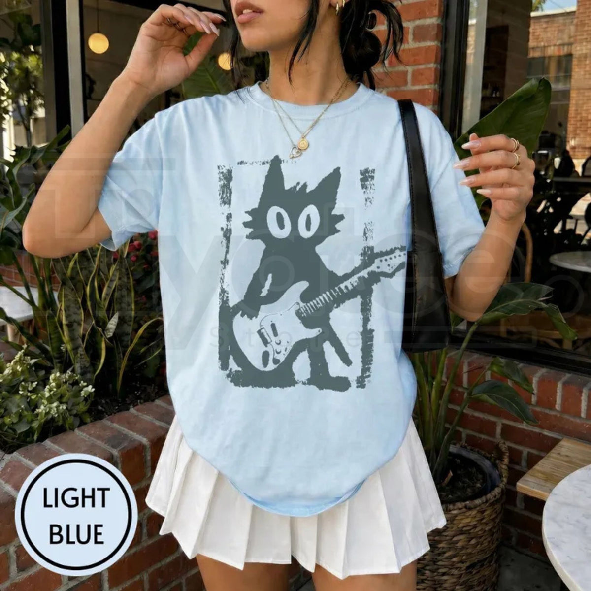 Rock Star Cat T-Shirt - Hiyatee