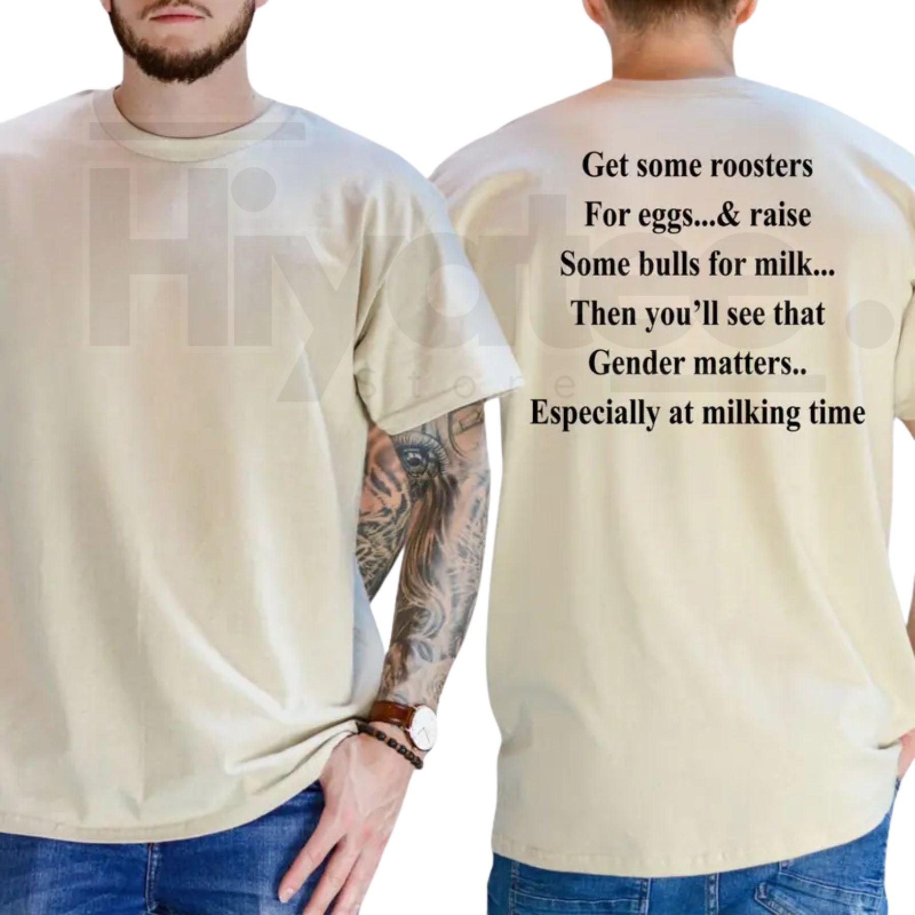 Roosters And Bulls Gender T-Shirt – Funny Conservative Political Patriotism Graphic Tee - Hiyatee