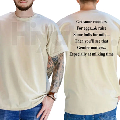 Roosters And Bulls Gender T-Shirt – Funny Conservative Political Patriotism Graphic Tee - Hiyatee
