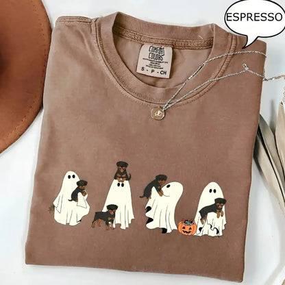 Comfort Colors Custom Dog Halloween Shirt Ghost Boba Tea Funny Dog Gift Tee