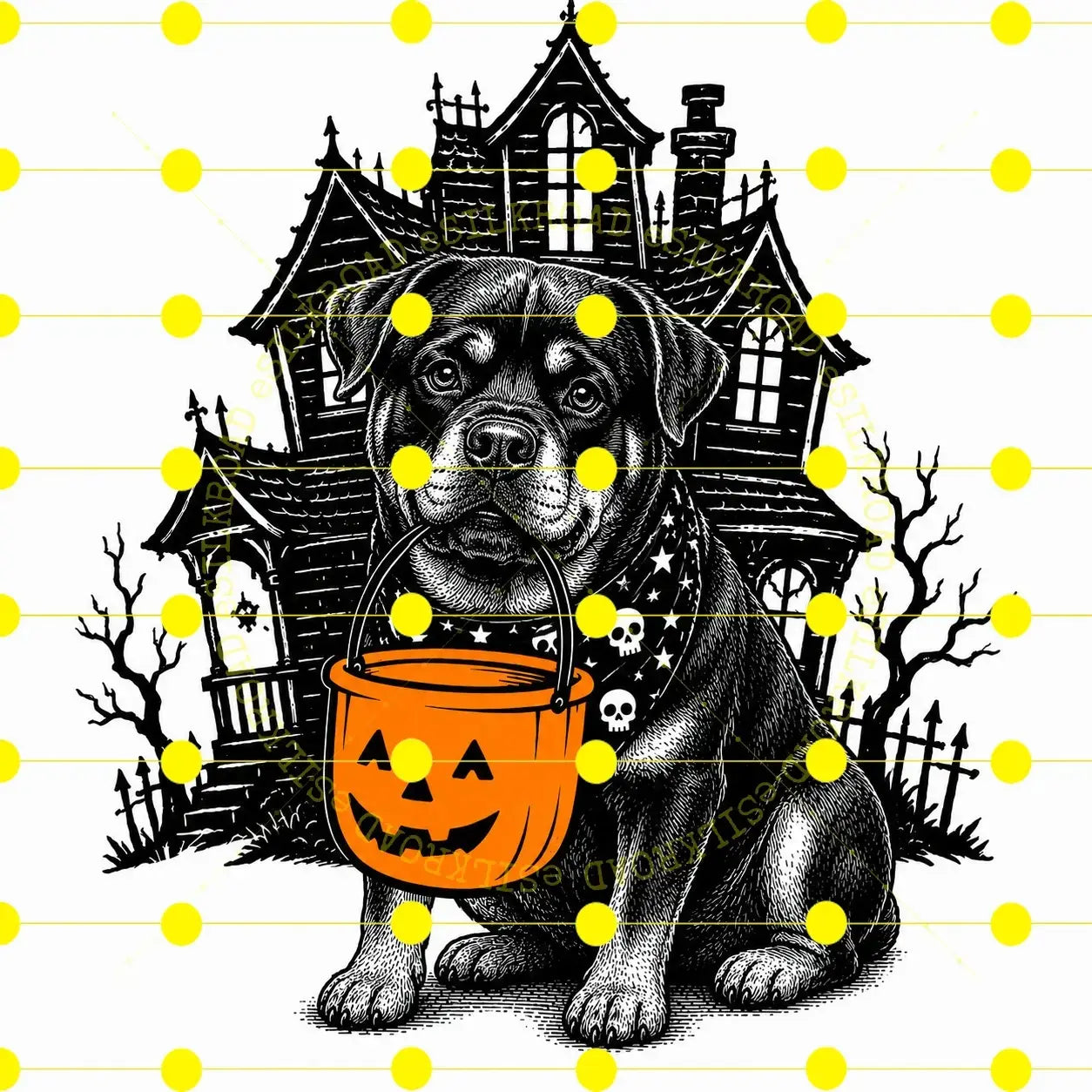 Comfort Colors 50 Dog Breeds Halloween T-Shirt Moss Pumpkin Candy Bucket Tee