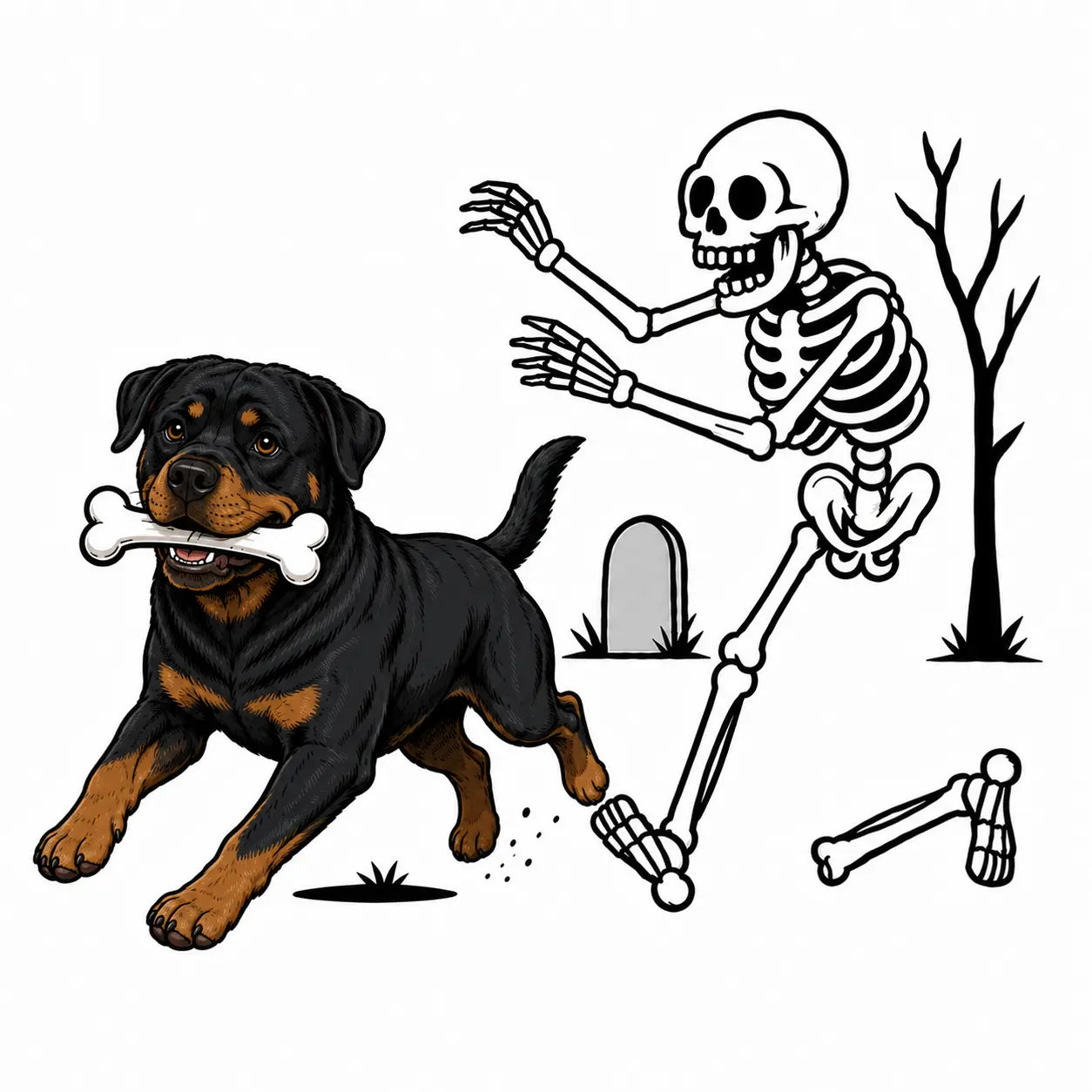Comfort Colors 50+ Dog Breeds Halloween Skeleton Tee