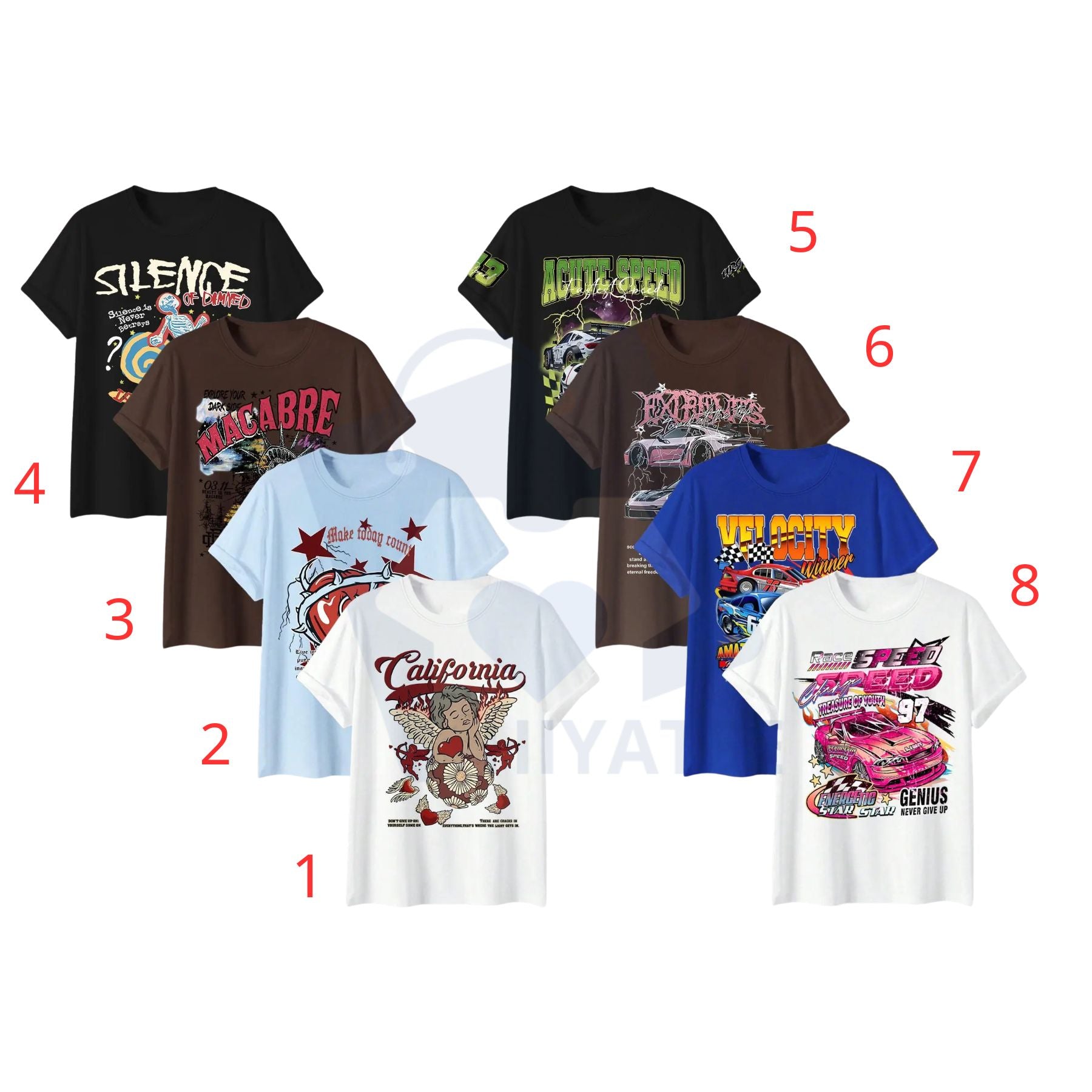 Round Neck Short Sleeve T-Shirt – Loose-Fitting Knit Casual Summer Graphic Tee - Hiyatee