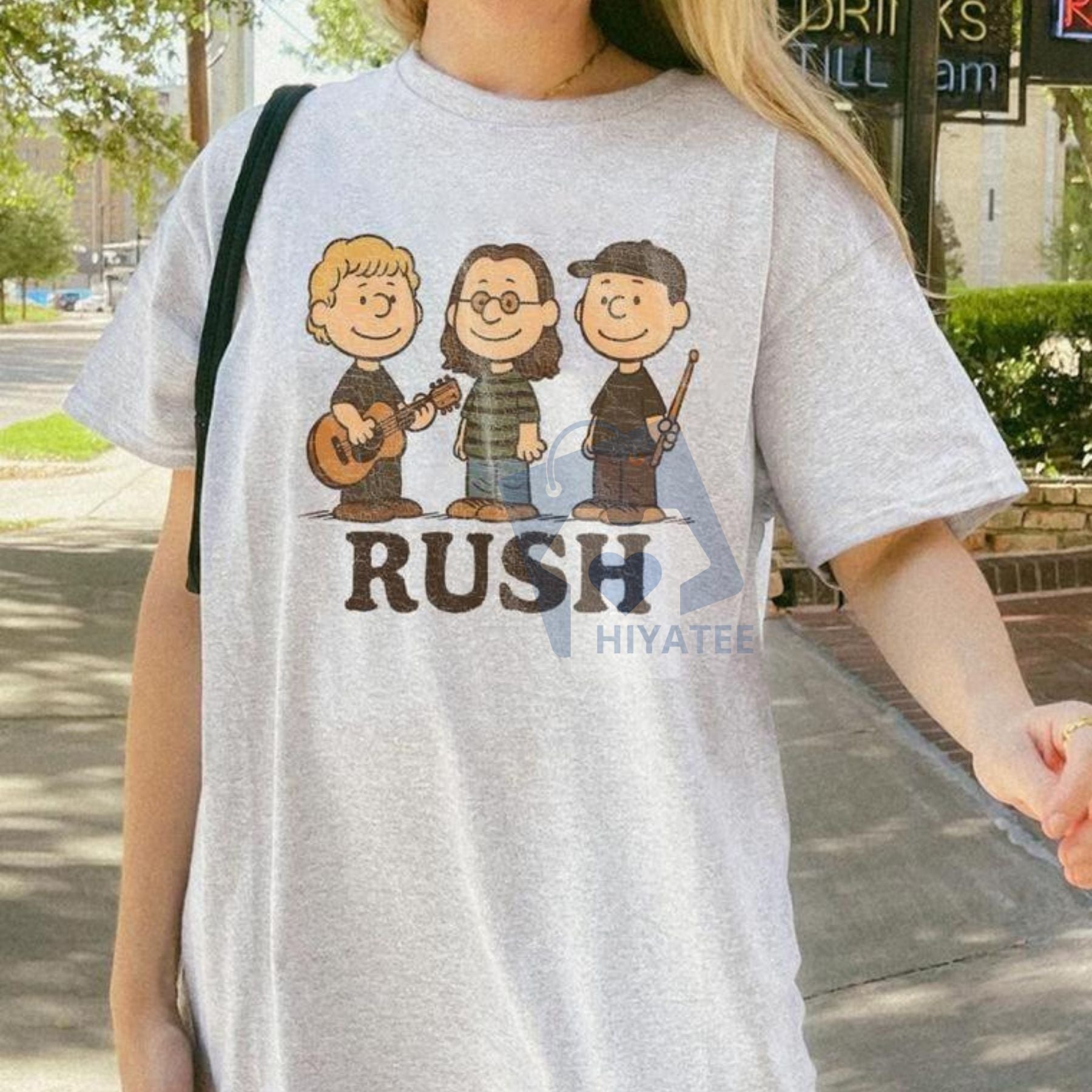 Rush Band Cartoon Vintage T-Shirt – Retro Rock Music Fan Tee, Cute Animated Style - Hiyatee