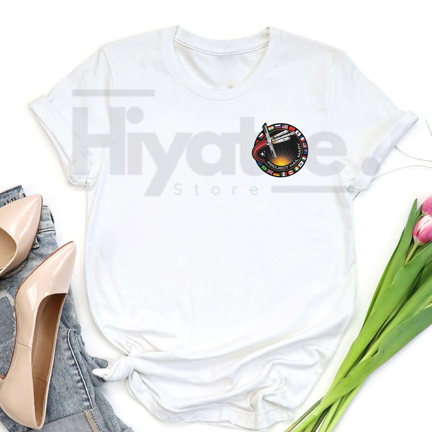 Ryan Gosling "Project Hail Mary" Cinematic T-Shirt – Ryland Grace Sci-Fi Graphic Tee, Premium 100% Cotton Minimalist Astronaut Top, Soft Heavyweight Space Exploration Shirt, Made in USA-Hiyatee