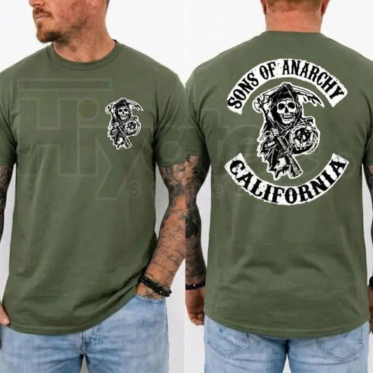 SOA Vintage Biker Graphic T-Shirt – Retro Jax Teller Motorcycle Club Fan Tee - Hiyatee