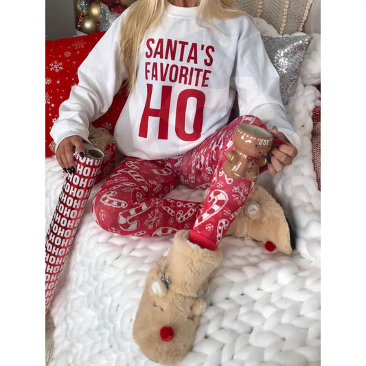 Santa's Favorite Ho Sweatshirt: Funny Christmas Slogan Pullover - Hiyatee.