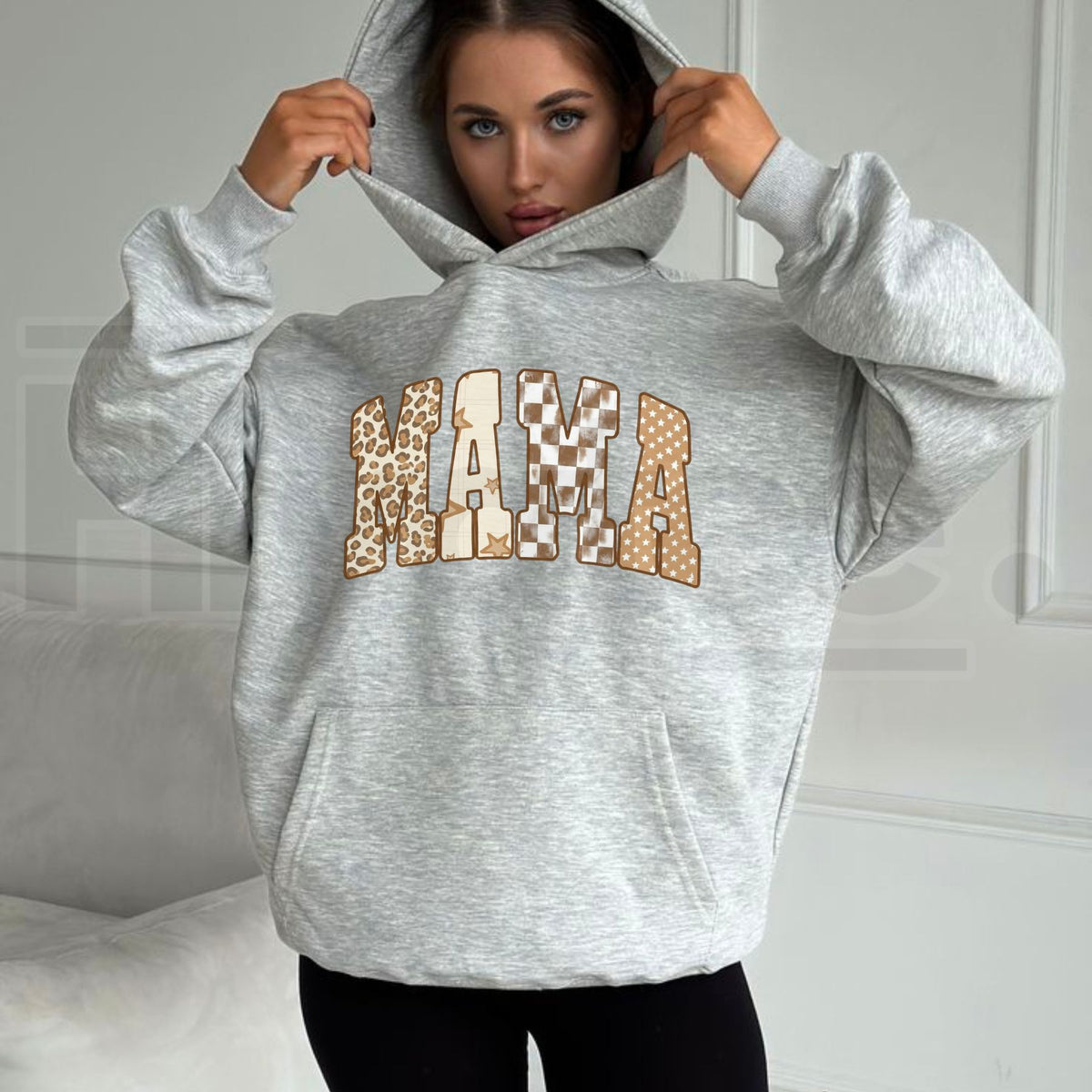 Saturday Cheetah Star Mama Blush Hoodie – Cute Animal Print Graphic Pullover Sweatshirt - Hiyatee