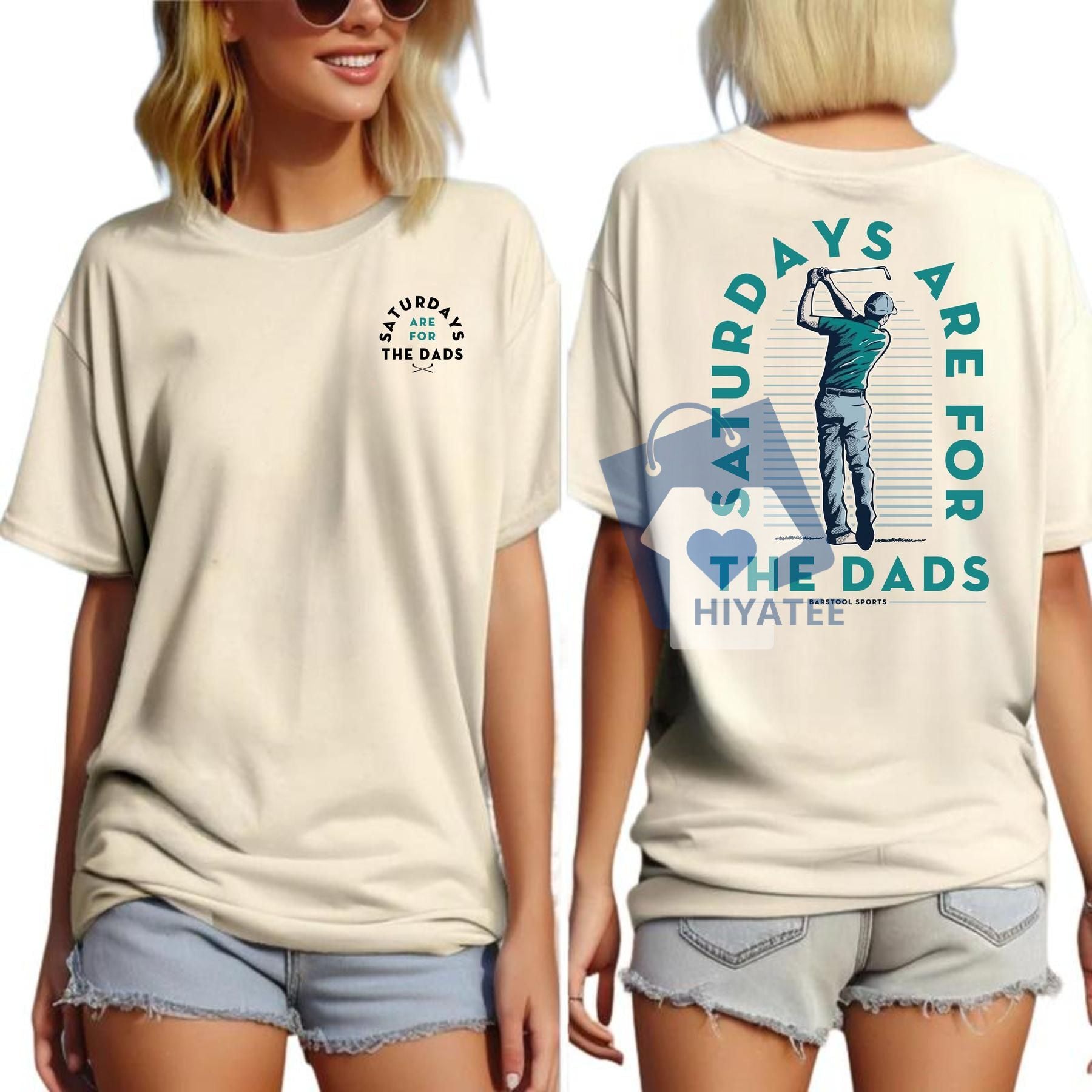 Saturdays Are For The Dads T-Shirt – Funny Father’s Day Gift Tee for Men & Women-Hiyatee