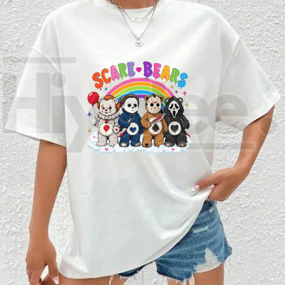 Scare Bears Halloween T-Shirt – Cute Fall Graphic Tee - Hiyatee