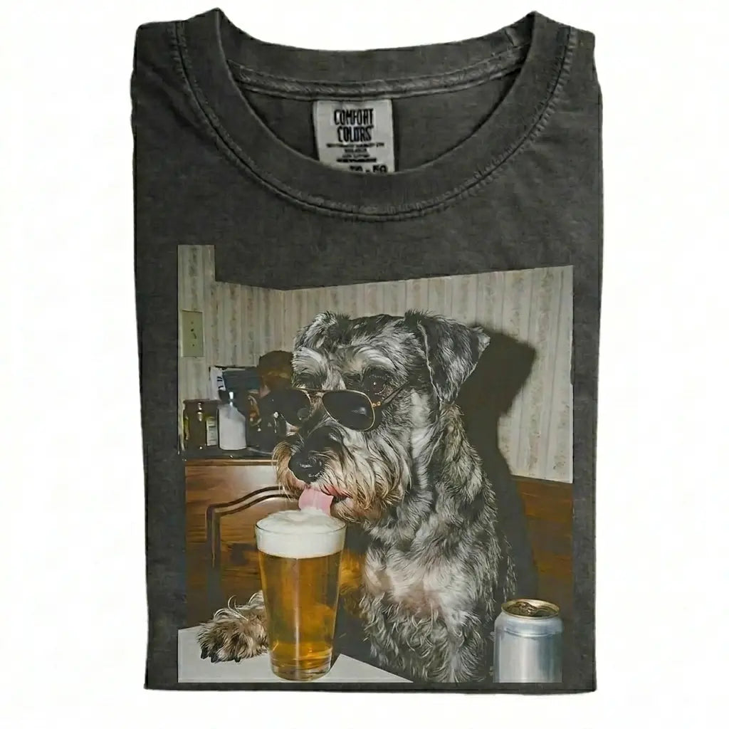 Comfort Colors 50+ Dog Breeds Available Drinking Beer Shirt – Vintage 90s Funny Edgy Dog Meme Tee, Unisex Casual Streetwear Gift