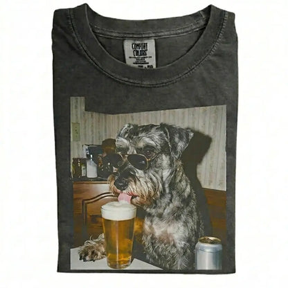 Comfort Colors 50+ Dog Breeds Available Drinking Beer Shirt – Vintage 90s Funny Edgy Dog Meme Tee, Unisex Casual Streetwear Gift