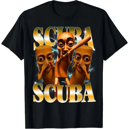 Scuba Tung Tung Sahur T-Shirt – Y2K Brainrot Meme Graphic Tee for Men & Women-Hiyatee 