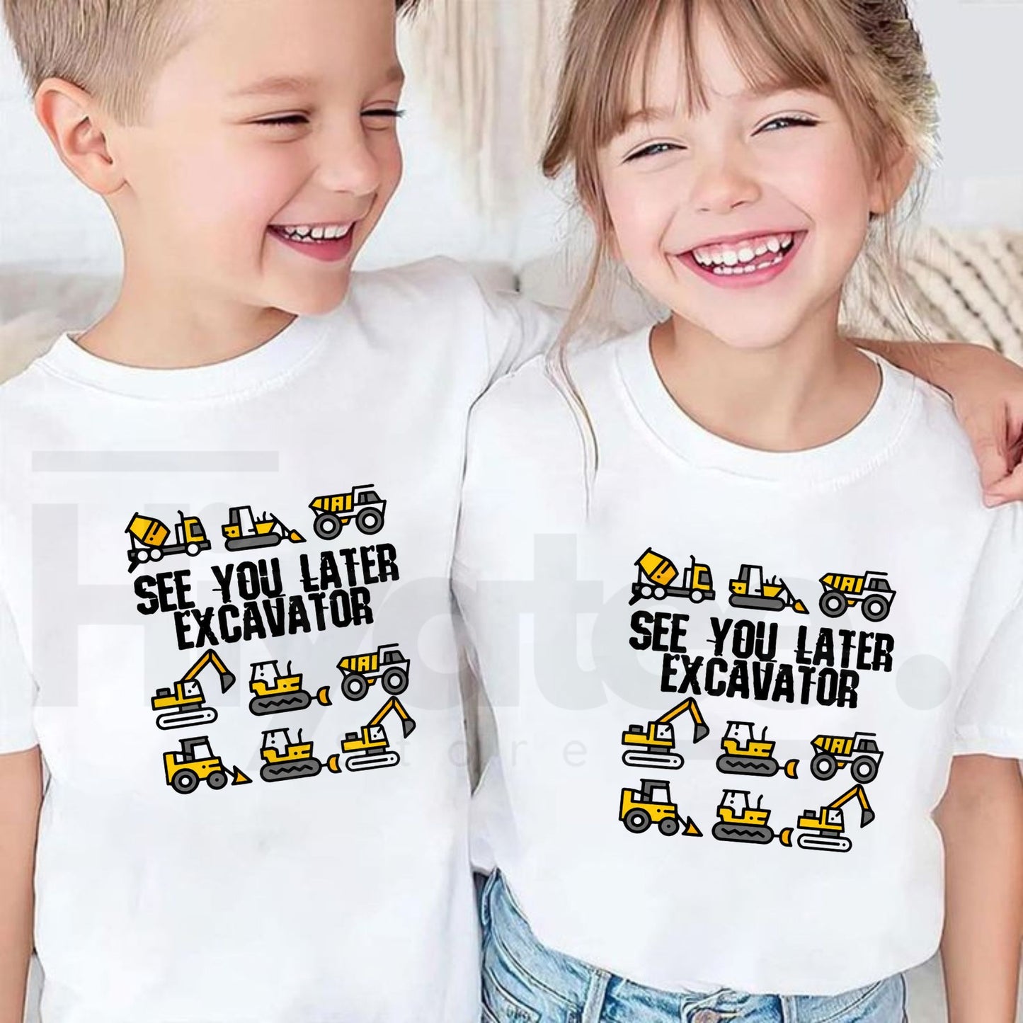 See You Later Alligator Excavator Kids T-Shirt | Cute Anime Construction Graphic Tee - Hiyatee