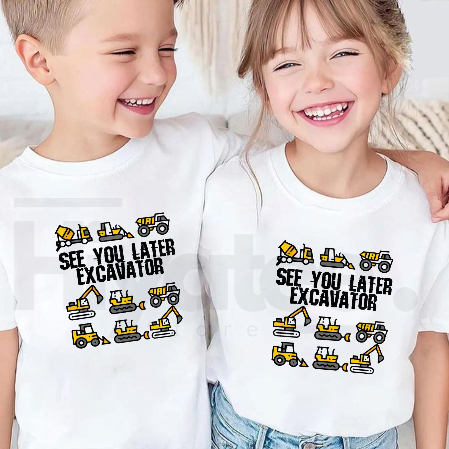 See You Later Alligator Excavator Kids T-Shirt | Cute Anime Construction Graphic Tee - Hiyatee