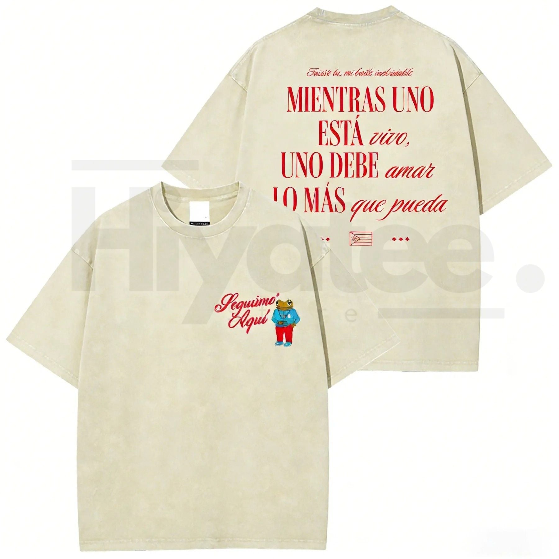 Seguimo Aqui Sapo Concho Vintage Washed Tee – DTMF Inspired Puerto Rican Reggaeton Streetwear - Hiyatee