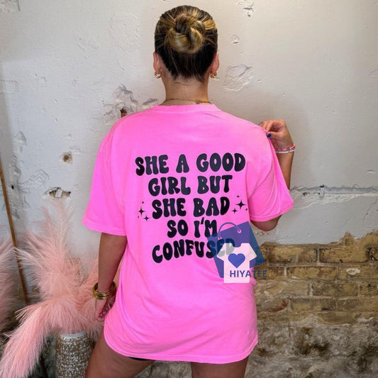 She A Good Girl Graphic Tee – Vintage Aesthetic Meets Everyday Comfort-Hiyatee