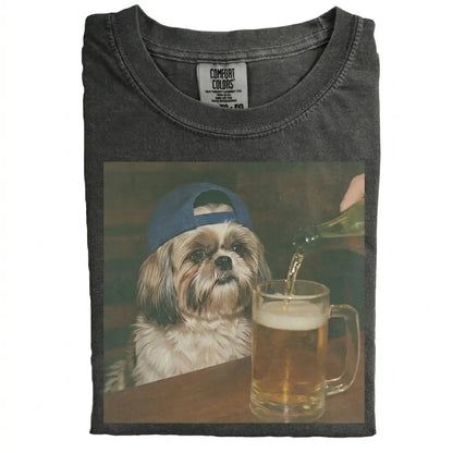 Comfort Colors 50+ Dog Breeds Available Beer Shirt – Vintage 90s Funny Edgy Dog Meme Tee, Unisex Casual Streetwear Gift