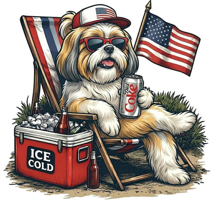 Comfort Colors® Funny 4th of July Dog Shirt – Retro Labrador Diet Coke Patriotic Tee