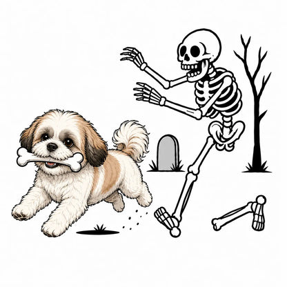Comfort Colors 50+ Dog Breeds Halloween Skeleton Tee