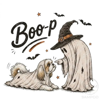 Funny Halloween Dog Mom Boo-p Ghost Dog Comfort Colors Tee